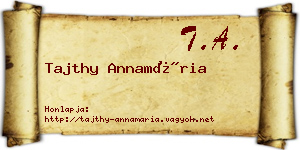Tajthy Annamária névjegykártya